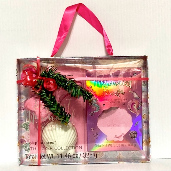 MERMAID Bath Gift Set 2 bath Fizzers and Bath Powder - Picture 8 of 12